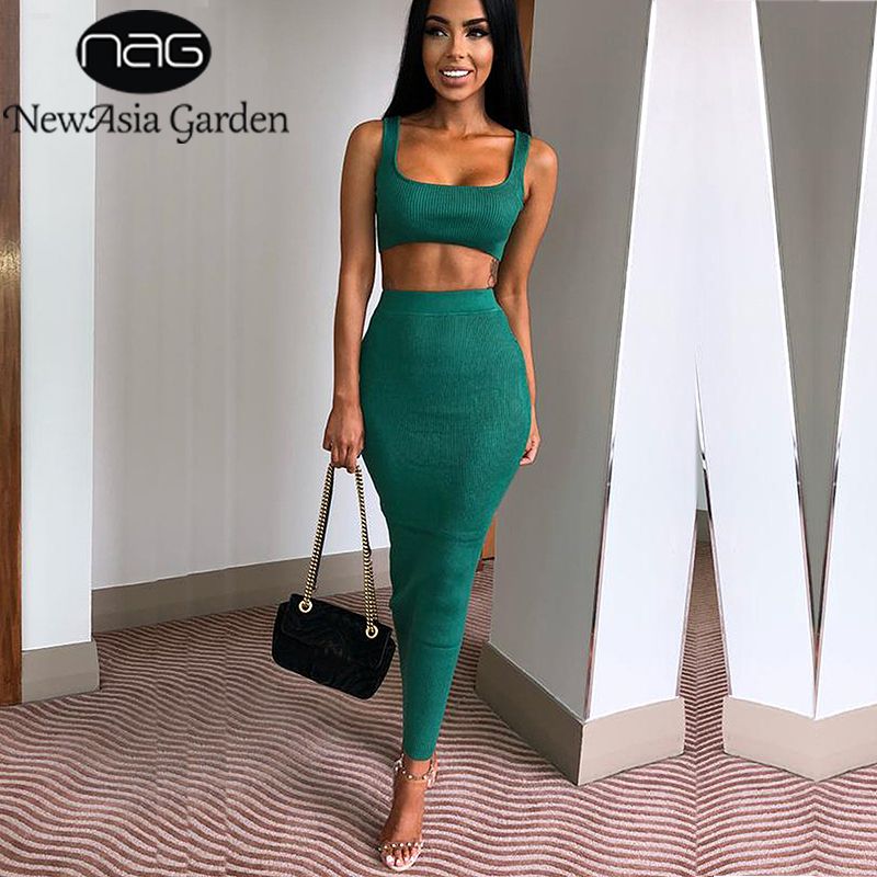 white two piece bodycon dress