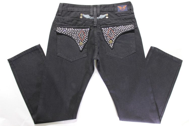 Cowboy Biker Rhinestone Jeans Men 