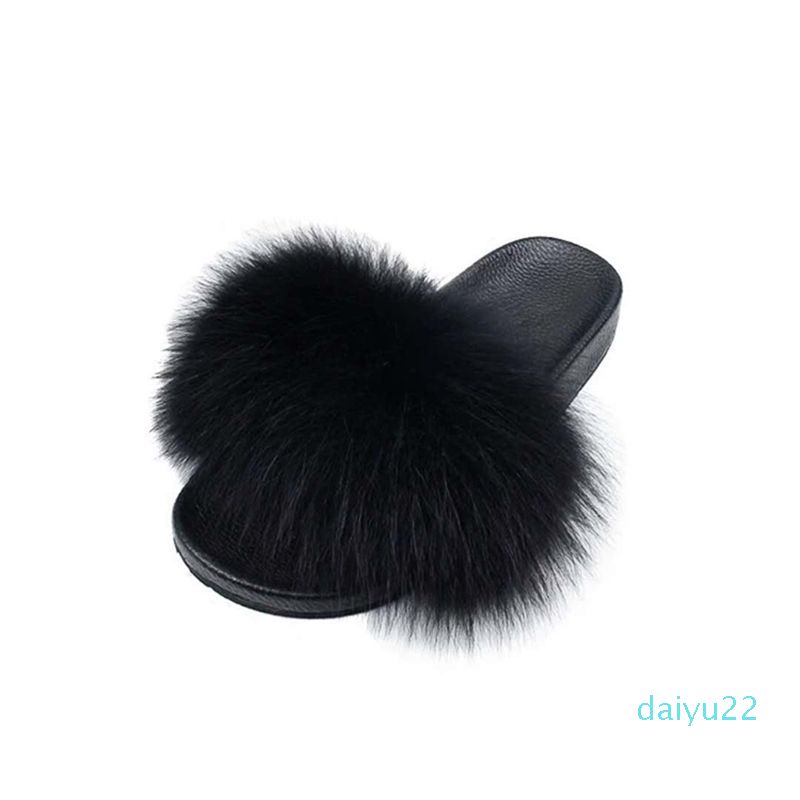 womens fluffy sliders