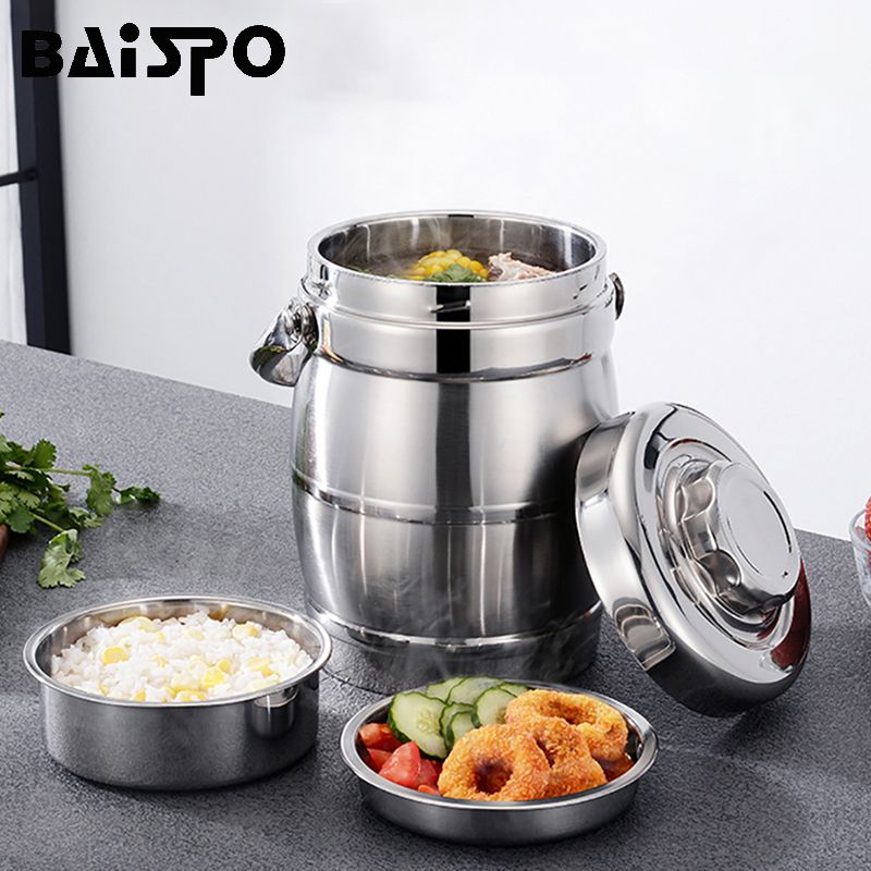 Stainless Steel Bento Lunch Box Picnic Food Rice Container Storage For Kid Adult