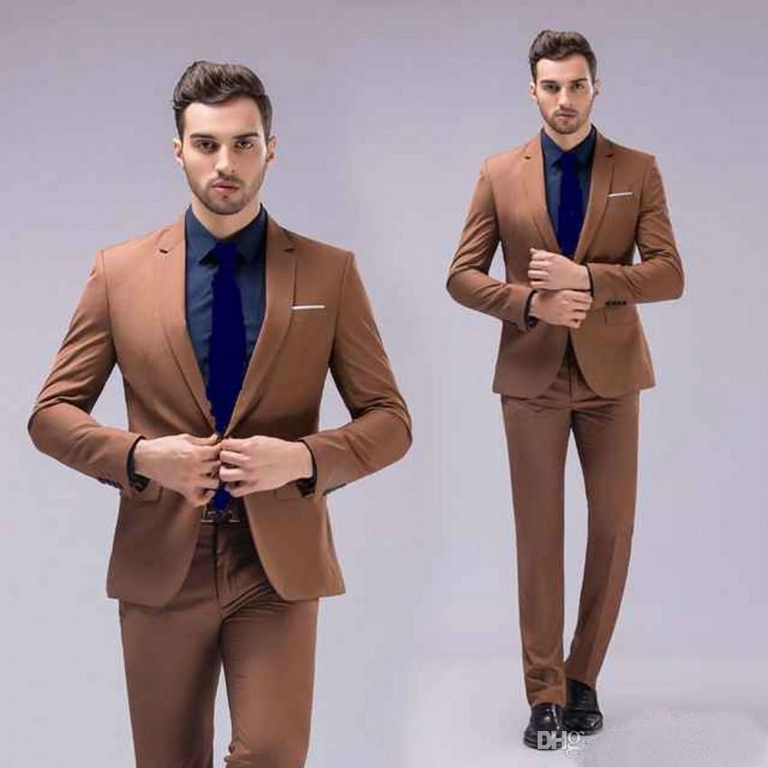 Trajes diseñador para hombre de la nueva moda 2019 solapa pico dos