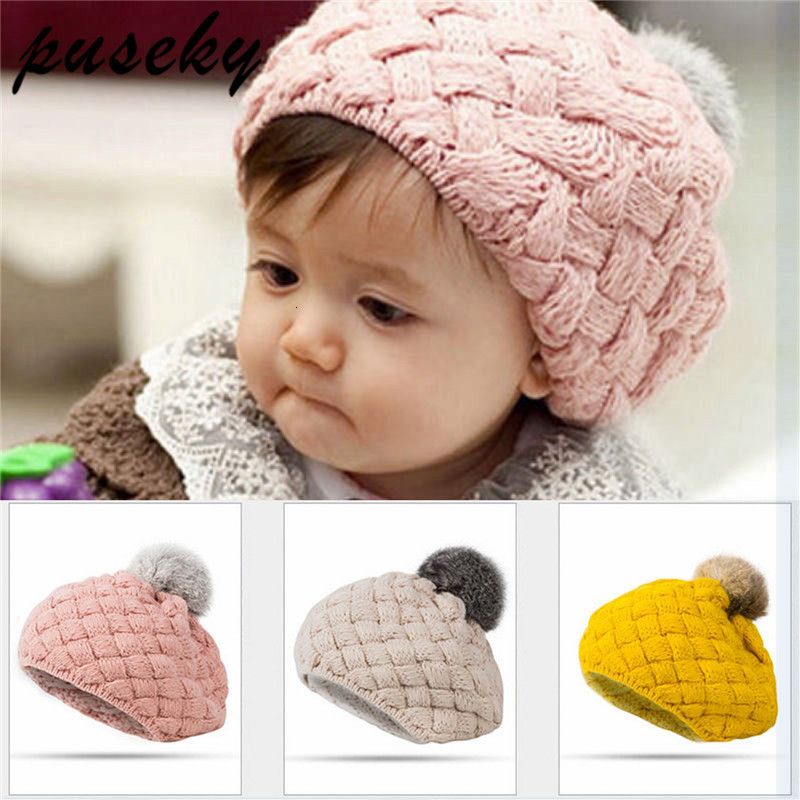 Children Kids Girls Beret Hat Winter Warm Beanie Toddler Newsboy Cap Fashion