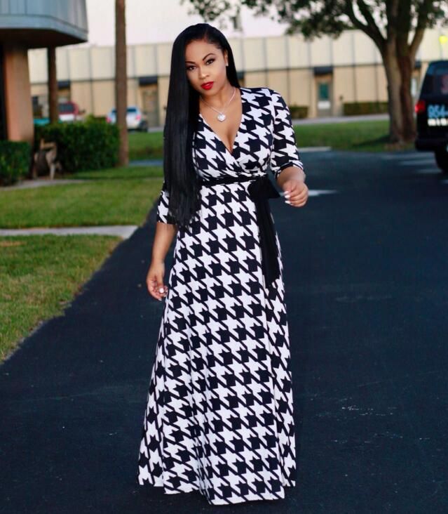 women black and white dress