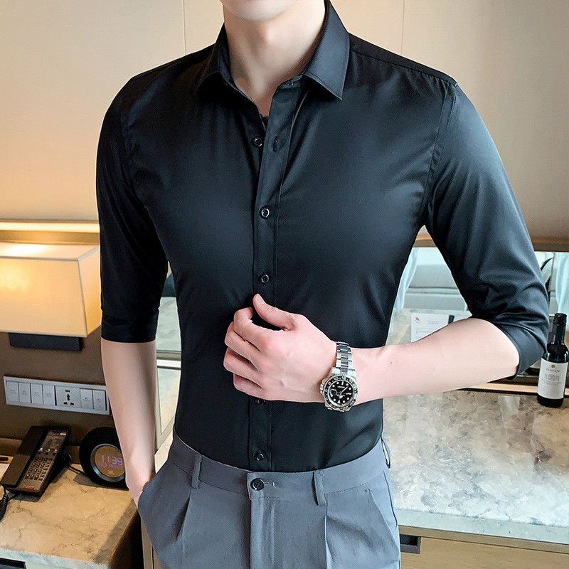 black shirt business casual