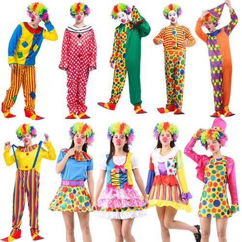 MENS FUNNY CIRCUS CLOWN ADULT HALLOWEEN CARNIVAL FESTIVAL FANCY DRESS COSTUME