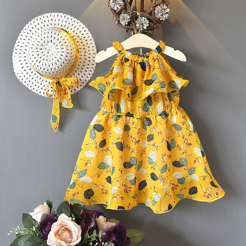 Compra El Último Diseño De Niña Bohemia Falda De Verano Vestidos De Gasa  Para Niña Niños Hoja Fresca Playa Vestido Con Sombreros Barato | Entrega  Rápida Y Calidad | Es.Dhgate