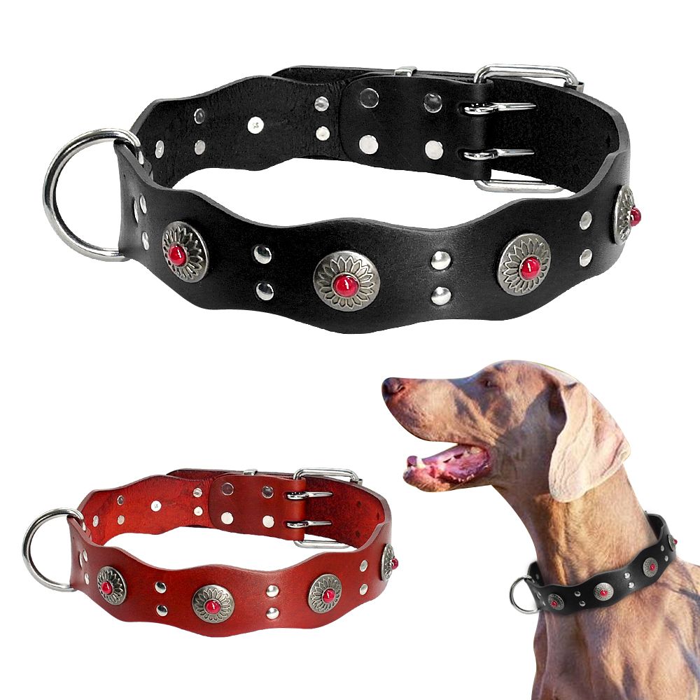 collar de perro al por de cuero para perros grandes pastor Mascota Collares camafeo Accesorios Para Perros Medio Grande Rottweiler