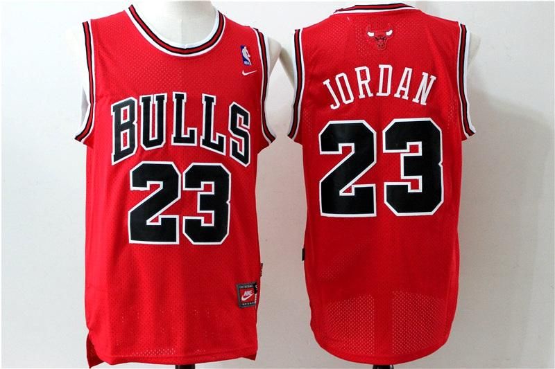 Mens 23 Michael Jordan Retro Rojo Blanco Jersey Chicago Bulls Michael MJ