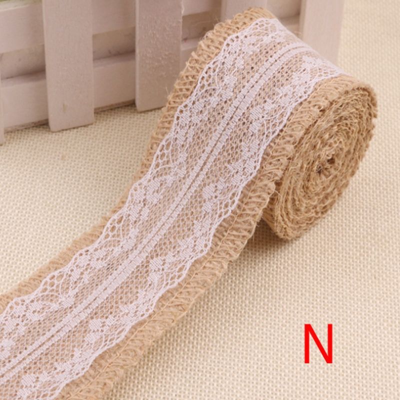 5 rouleau 2 m Naturel Jute Toile De Jute de Hesse Ruban Tissu Noël Nouvel An Fête