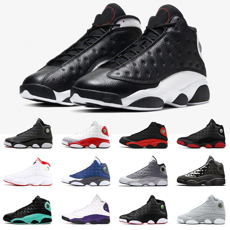Compre Air Jordan 13 13s Novo Reverse Ele Tem Jogo 13 13 S Mens Tenis De Basquete Dos Homens Jumpman Flint Island Bone E Vestido Verde Roxo Lakers Trainer Tenis De Sneaker Man
