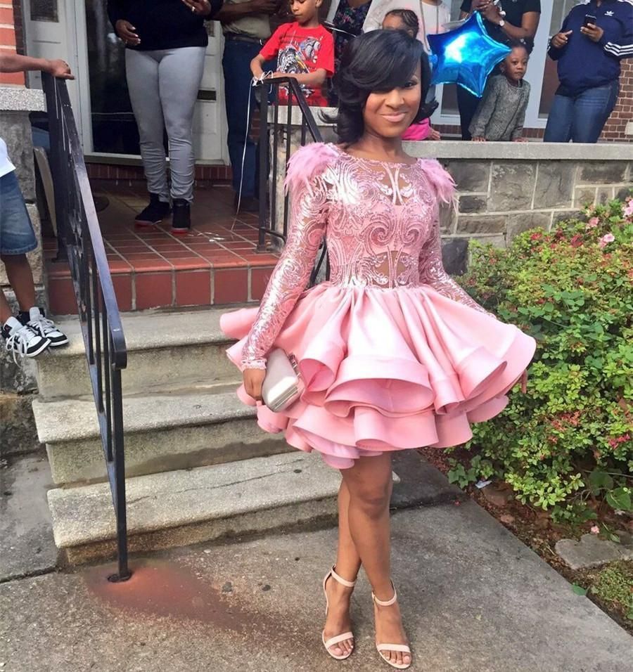 long sleeve short puffy dress