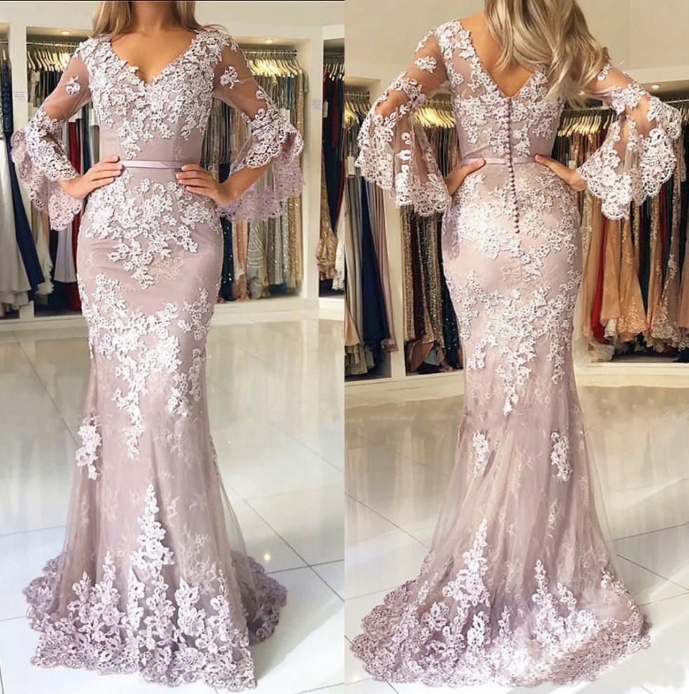 Großhandel 12 V Ausschnitt Meerjungfrau Abendkleid Mit Langen Ärmeln Sexy V Back Spitze Appliques Party Abendkleid Mit Gürtel Von Waishidress, Großhandel 12 V Ausschnitt Meerjungfrau Abendkleid Mit Langen Ärmeln Sexy V Back Spitze Appliques Party Abendkleid Mit Gürtel Von Waishidress,