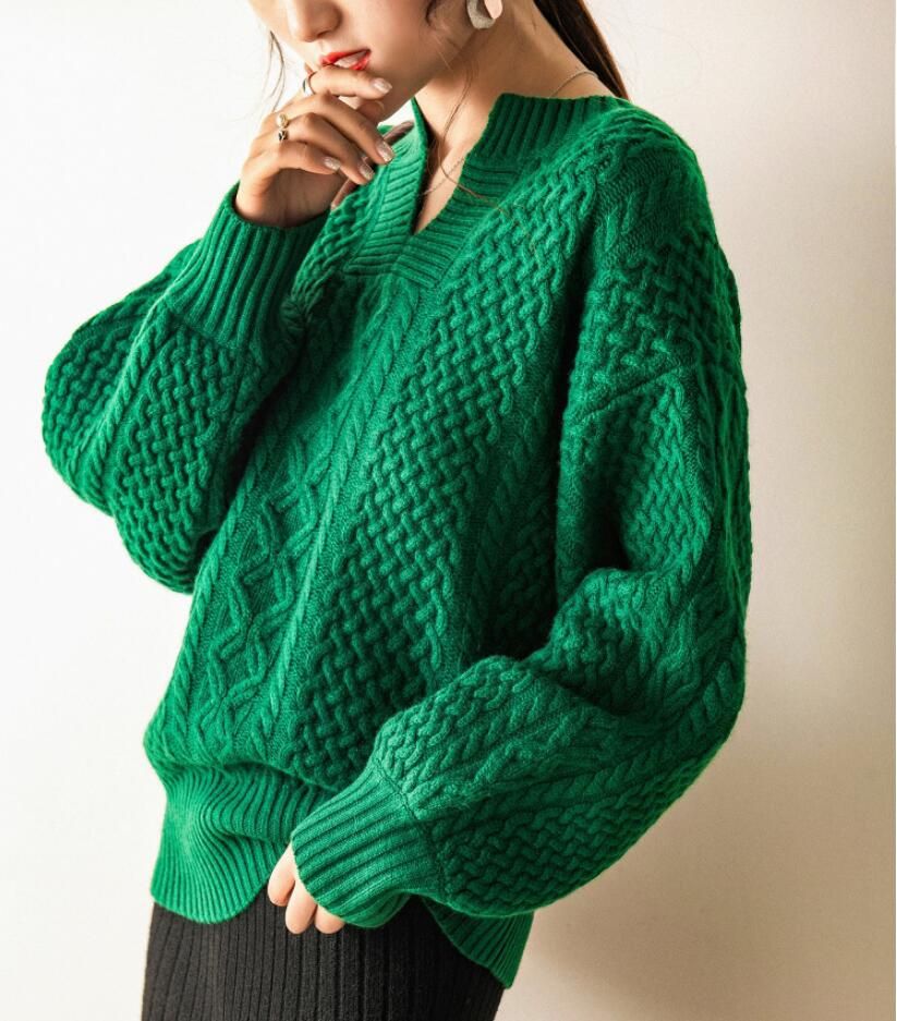 green cashmere sweater