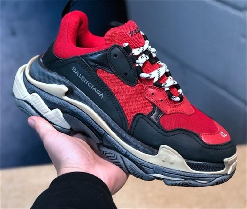 Balenciaga Baskets en mesh cuir et daim triple s Noir Jaune