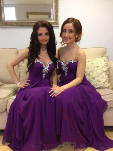 purple strapless bridesmaid dresses