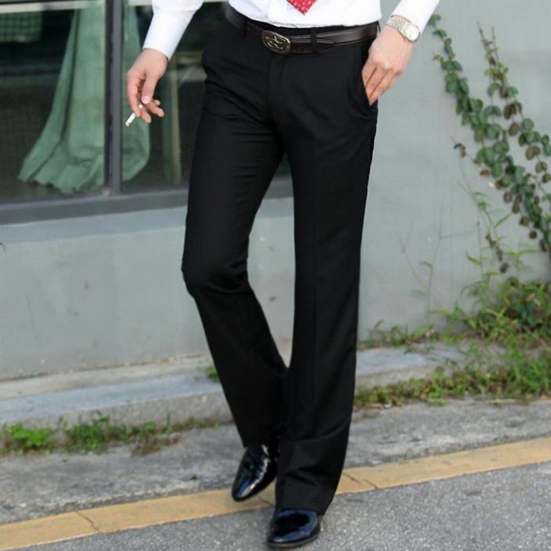 mens flared suit trousers