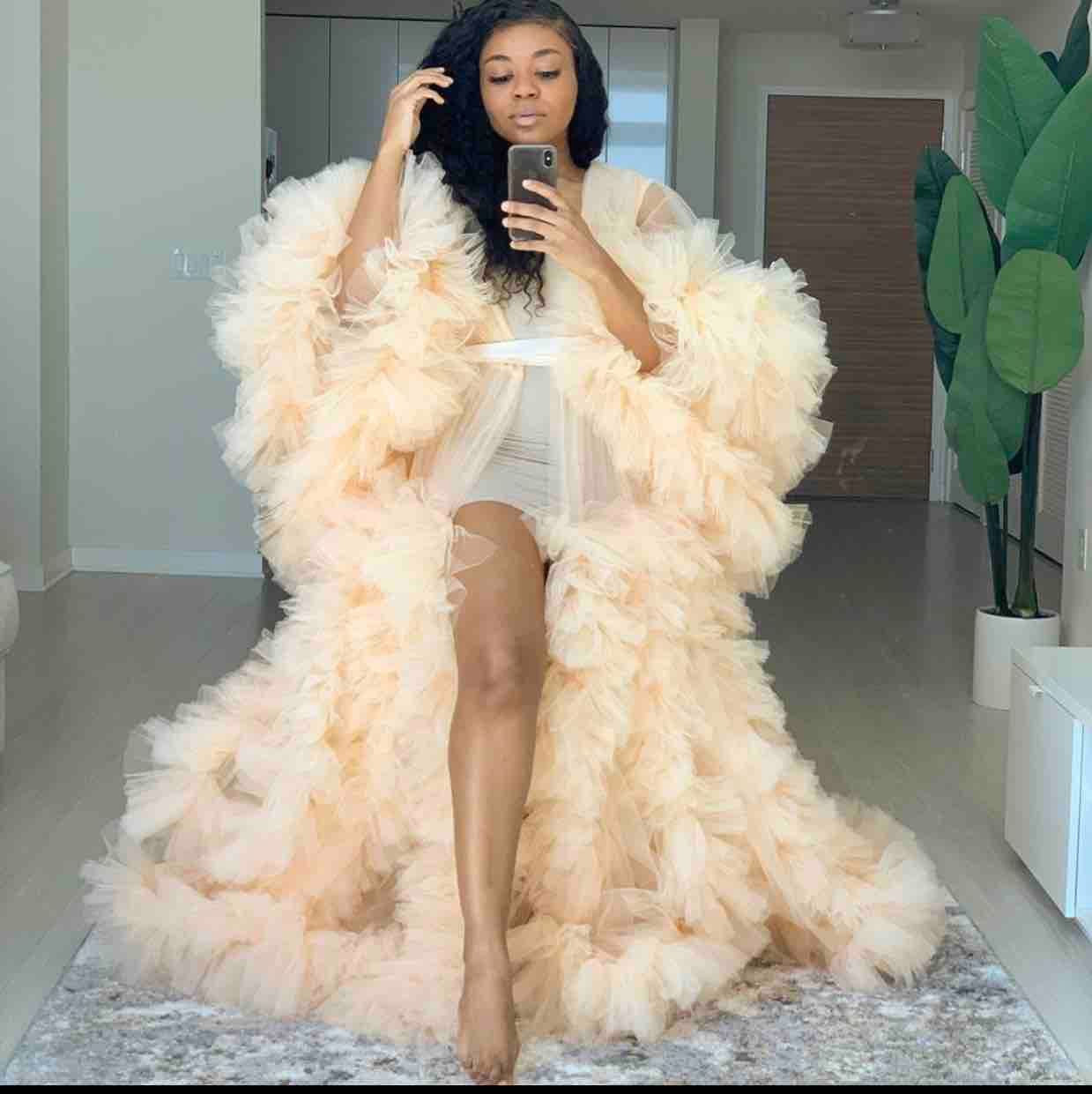 Sheer ruffle robe Outlet
