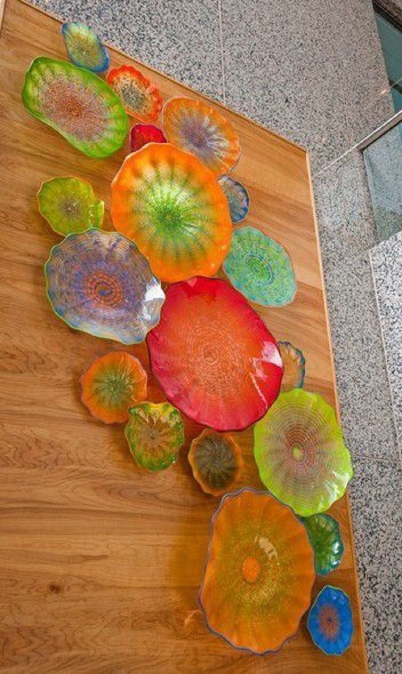 2020 Blown Glass Art Decorative Hanging Wall Plates Hand Blown Glass
