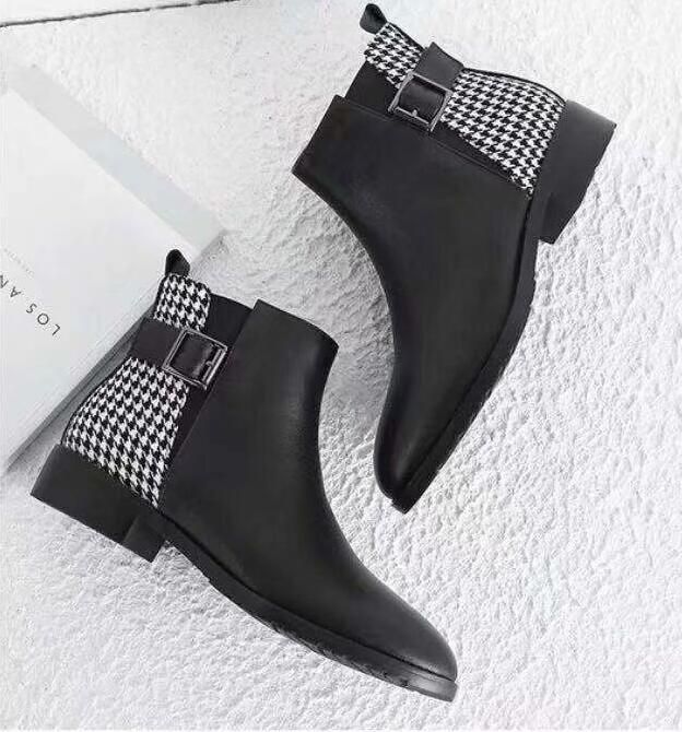 black flat heel booties