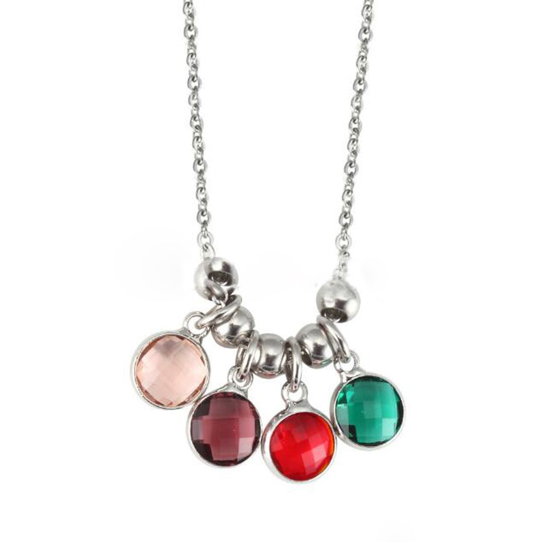 Charm Pendant Necklace Stainless Steel Fashion Bling Jewelry Crystal