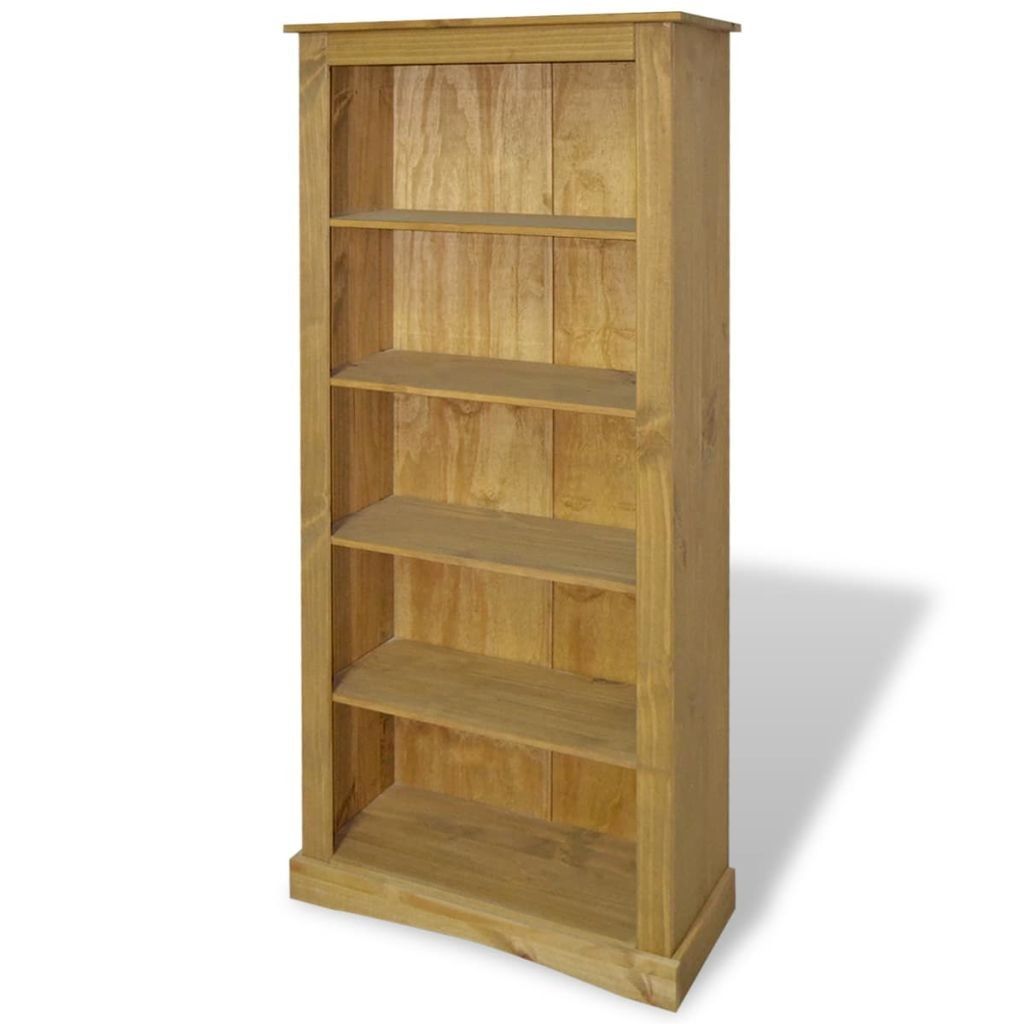 2020 5 Tier Bookcase Mexican Pine Corona Range 81x29x170 Cm