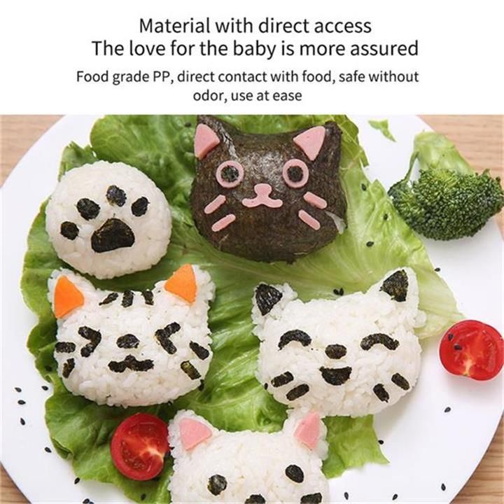 Sushi Rice Kawaii Cat Mold Mould Bento Maker Rice Ball Decoration DIY Molds