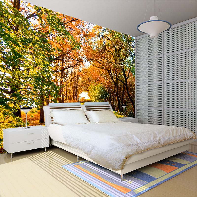 3d Autumn Forest Turn Yellow Scenery Photo Wallpaper Home Decoration Silk Hd Pattern Wall Cover For Bedroom Special Themed Wall Covering Wide