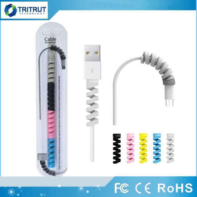 Wholesale BRAND Cellphone Phone Cable Protector 4 In 1 Mini Colorful