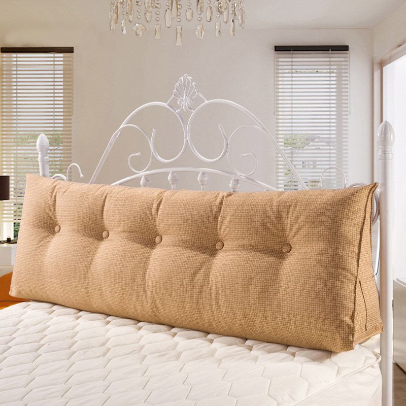 Luxury Pure Color Cotton Linen Large Big Long Wedge Bed Pillow
