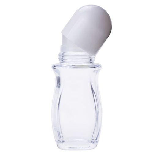 garrafa de rolo de tampão branco 50ML vidro