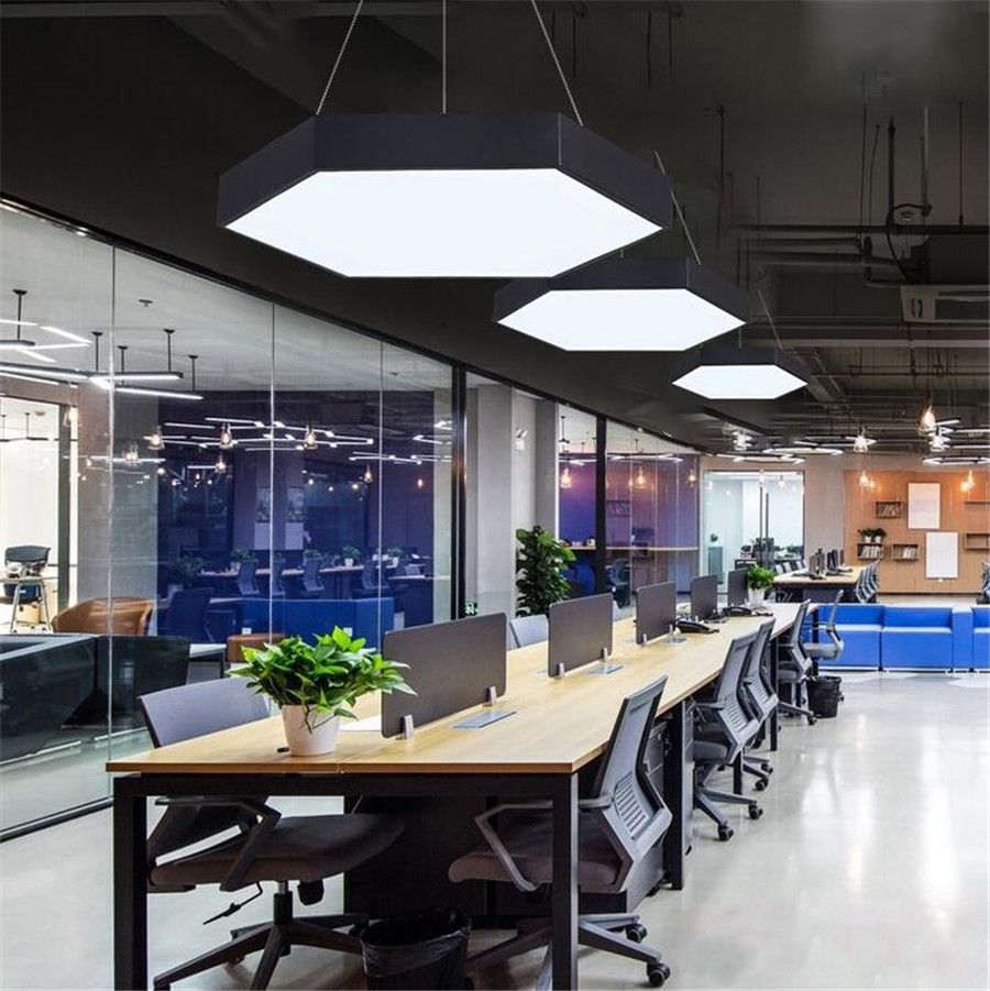 2021 Hexagonal Led Chandelier Office Chandelier Personality Stitching