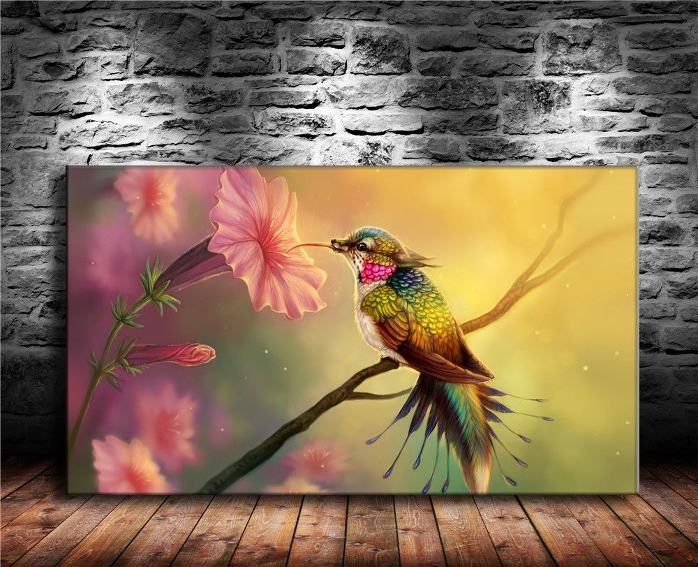 2020 Hummingbird Canvas Prints Wall Art Oil Painting Home Decor
