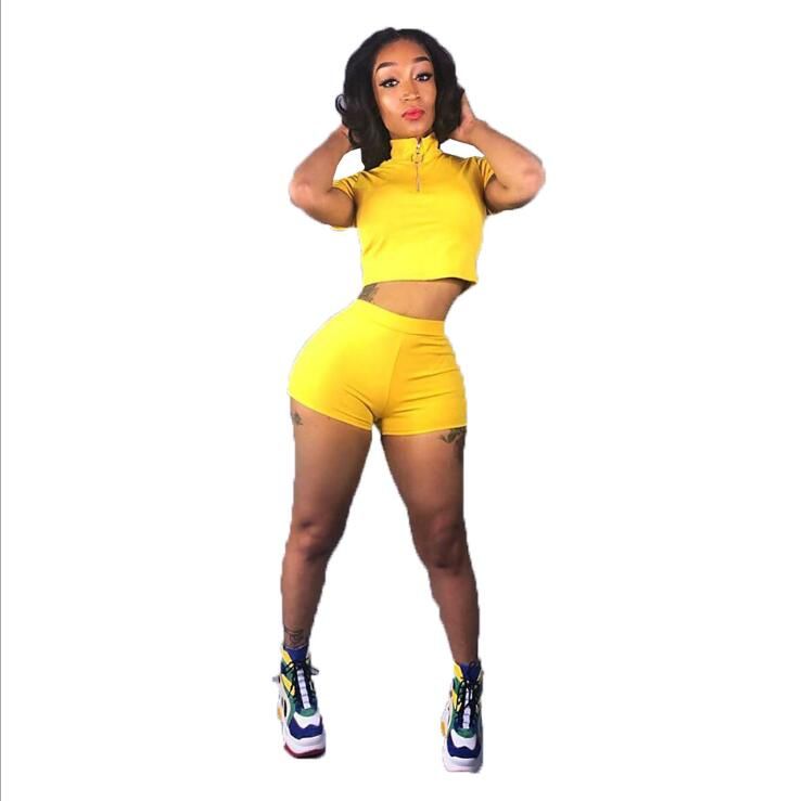 Compre Conjunto Corto De Dos Piezas De Neon Verde Para Ropa De