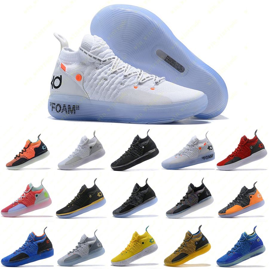 Tomar represalias Machu Picchu tienda Formadores para hombre Nueva KD 11 Zapatos Blanco Naranja EP espuma rosa  paranoide Oreo ICE baloncesto