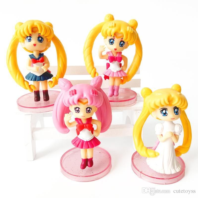 6PCS Decorazione di Torte Mini Figure Sailor Moon Mini Giocattoli per Bambini e Baby Shower Forniture per Decorazioni di Torte er Feste di Compleanno 