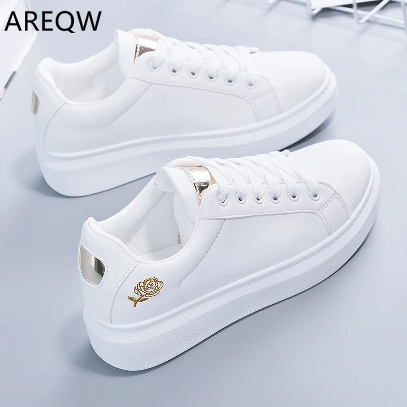2020 New Spring Tenis Feminino Lace Up White Shoes Woman PU Leather ...