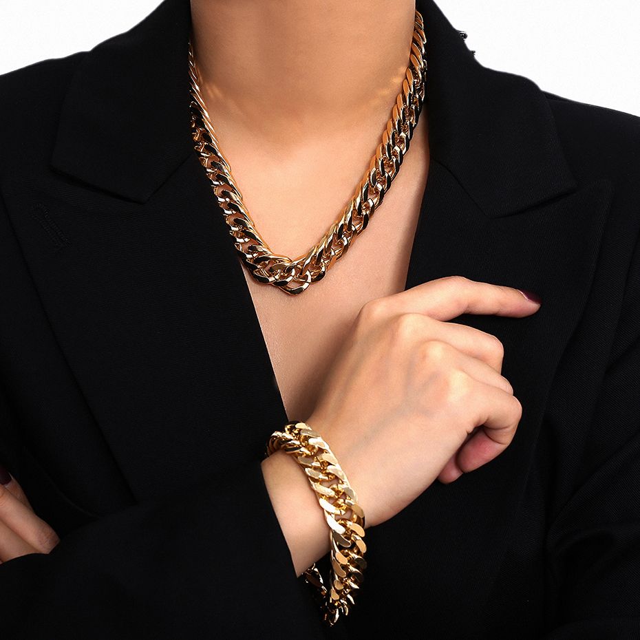 2021 Punk Hip Hop Miami Curb Cuban Choker Necklaces Collar