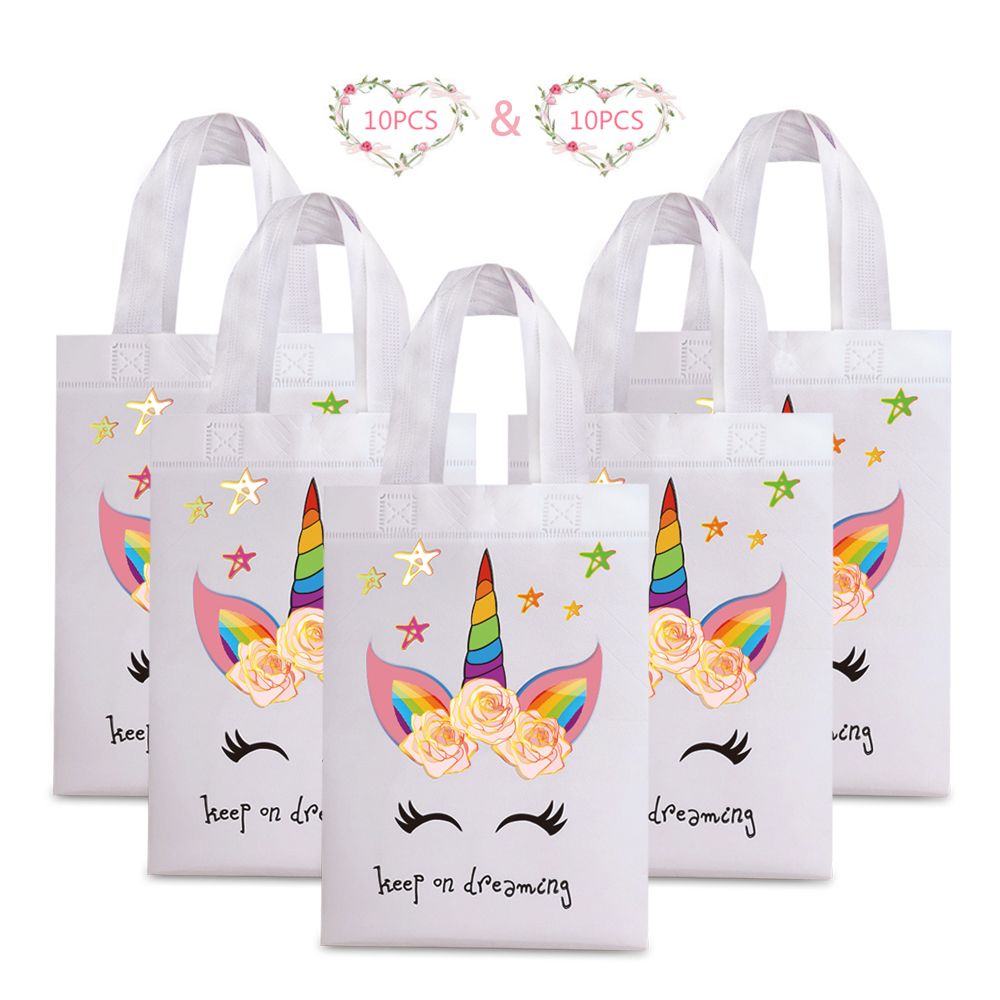 Unicorn Shopping Bag Laminated Waterproof Non Woven Gift Bag Kids