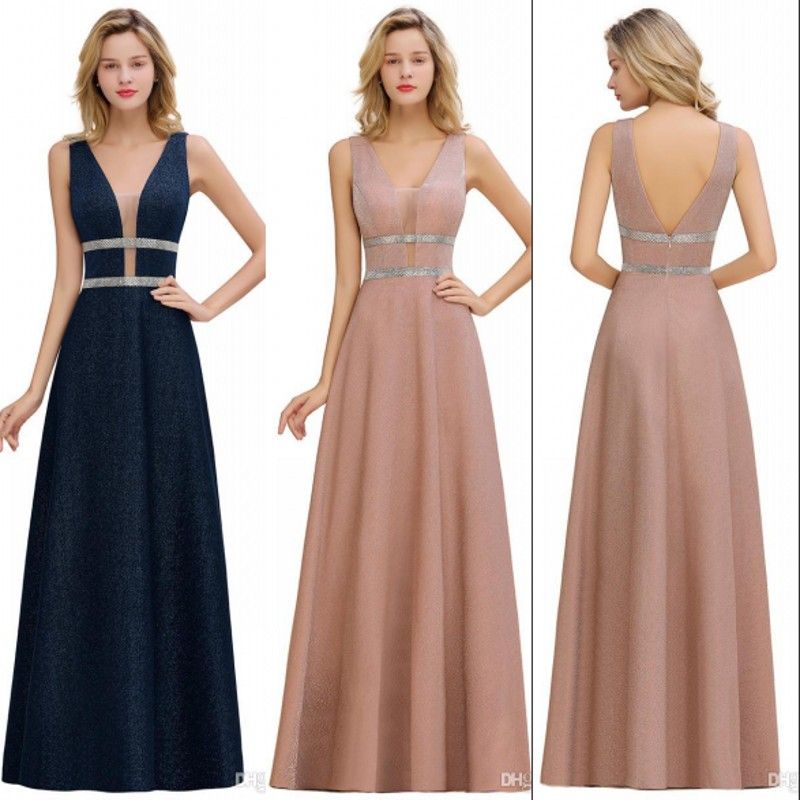 dusty pink and navy blue dress