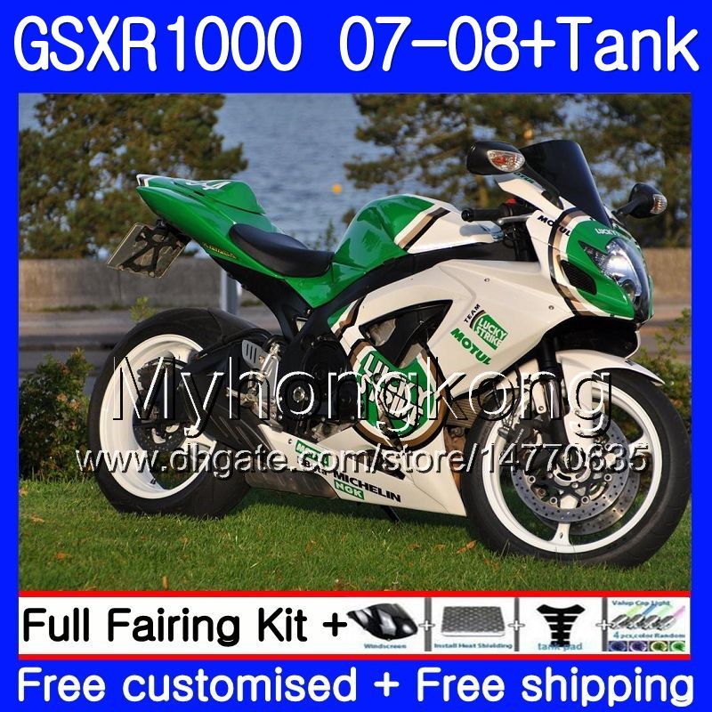 7gifts Tank For Suzuki Gsxr 1000 K7 Gsx R1000 Gsxr 1000 07 08 301hm 5 Gsxr1000 07 08 Bodywork Lucky Green Frame Gsx R1000 07 08 Fairings From Myhongkong 350 6 Dhgate Com