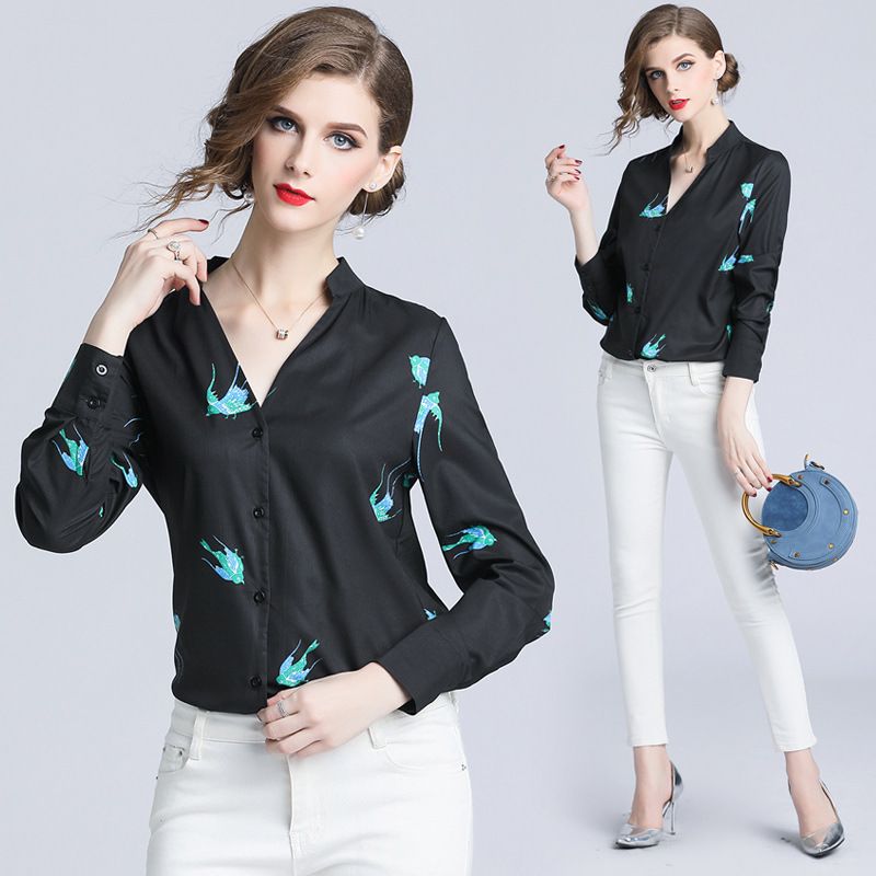 Blackbird Womens Long Sleeve Button-Up Jacket Tops