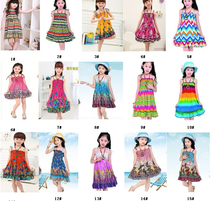 2019 2 10 Age New Kids Girls Dresses Fashion Knee Length Beach Dresses Summer Sleeveless Bohemian Girls Dresses Free Gift From Kaiten, $65.55