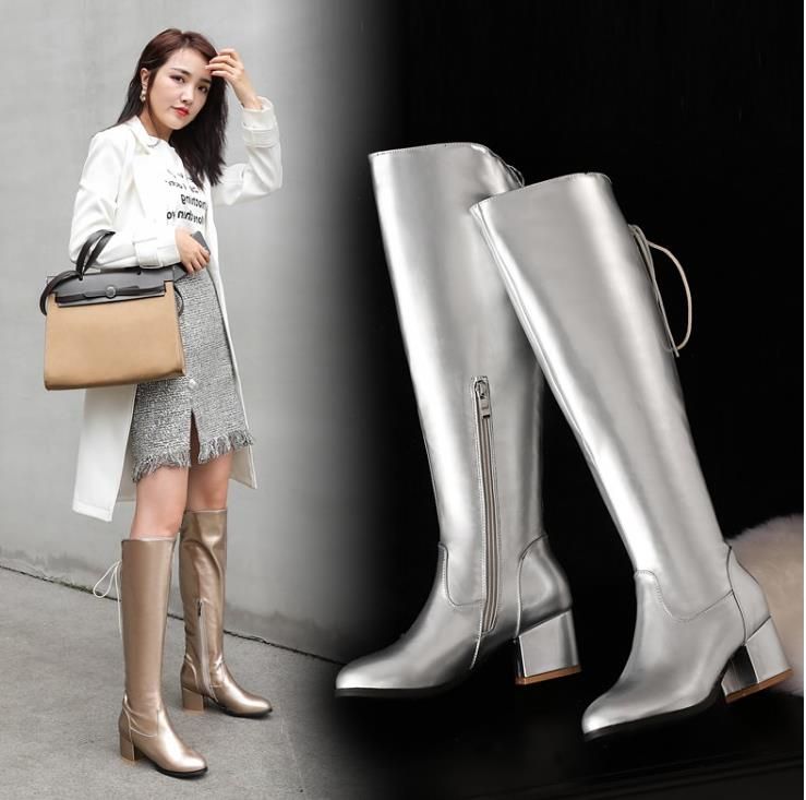 tall silver boots