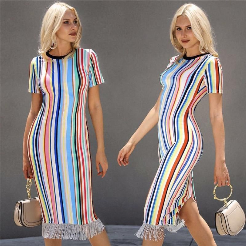 rainbow tight dress