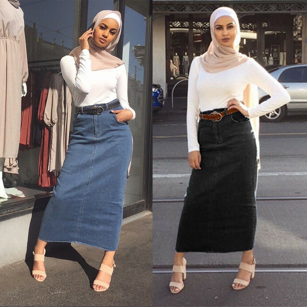 denim long skirts online