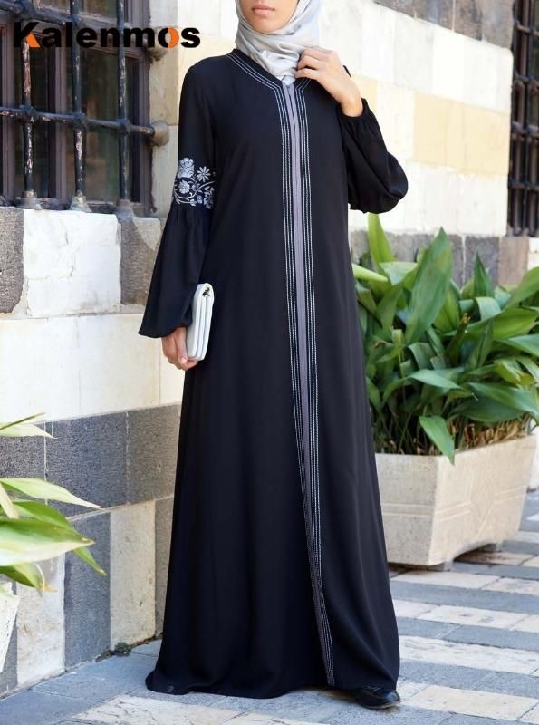 Fashion Pleated muslim dress Including the belt abaya dubai islamic ...
