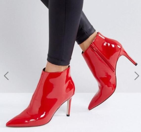red fashion boots