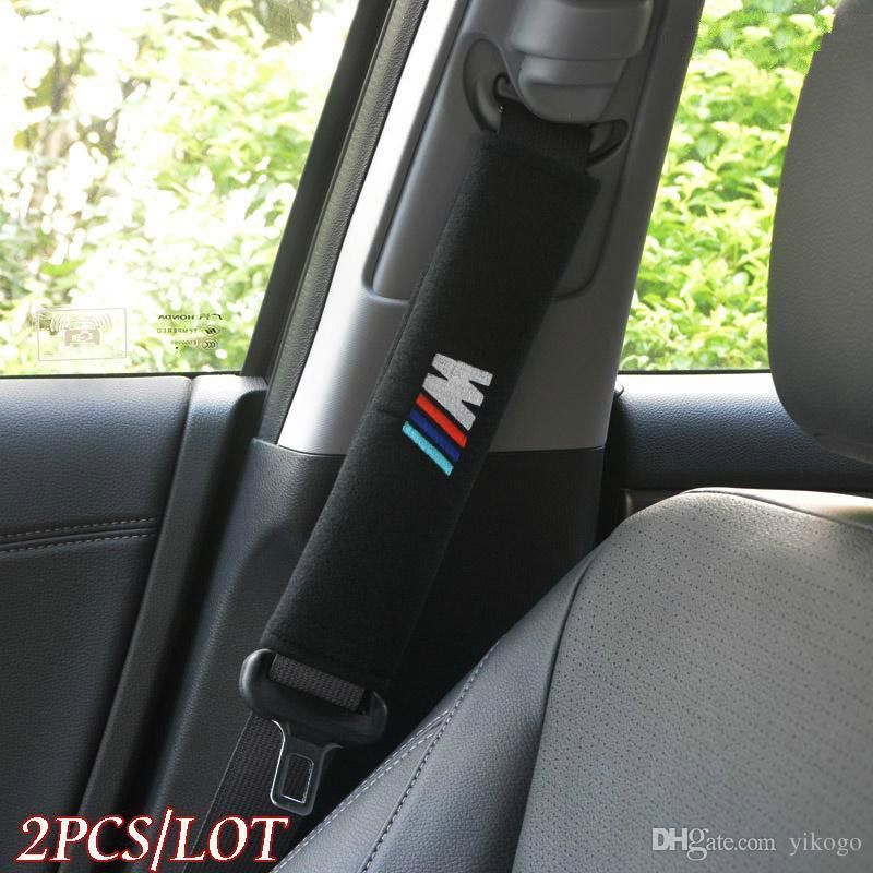 2Pcs Red High Quality Car Seat Belt Shoulder Cushion Cover Pad Fit For BMW Auto