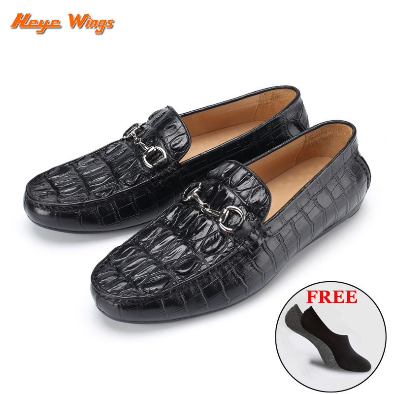 crocodile skin loafers mens