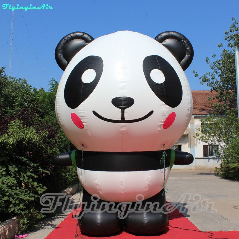 2020 Attractive Inflatable Panda 4m Height Blow Up Cute Panda With Bag